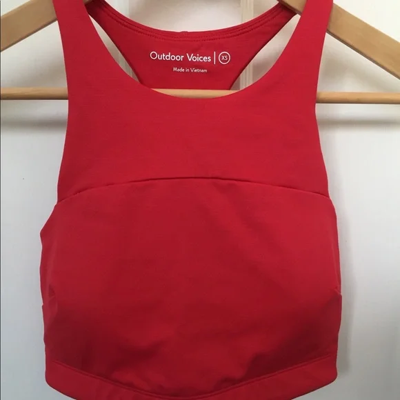 Outdoor Voices Techsweat Crop Top Sports Bra in Red - Size XS - Picture 2 of 5